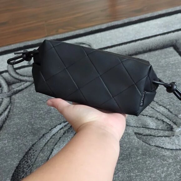 Sephora Small Black Quilted Pouch Make Up Bag Brand New - Picture 7 of 11